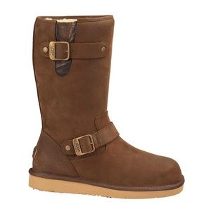 NIB UGG 6 Sutter Classic Tall Toast Brown Moto Sheepskin Boots